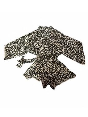 Victoria’s Secret Animal Print Polyester Top — Black, White, Cream